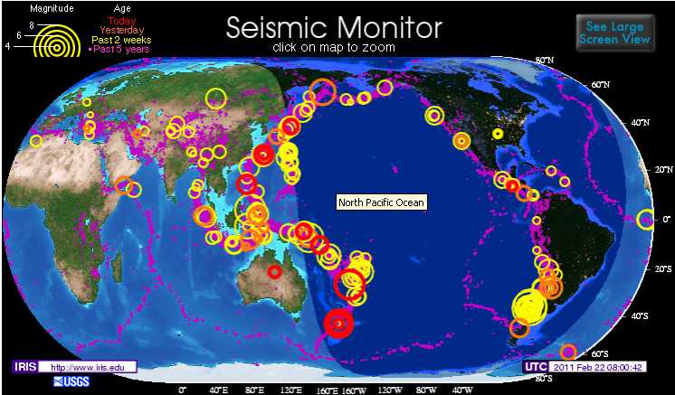Seismic Monitor. Philippines Seismic Map.